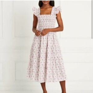 Hill House Ellie Pink Vine Floral Midi Dress
